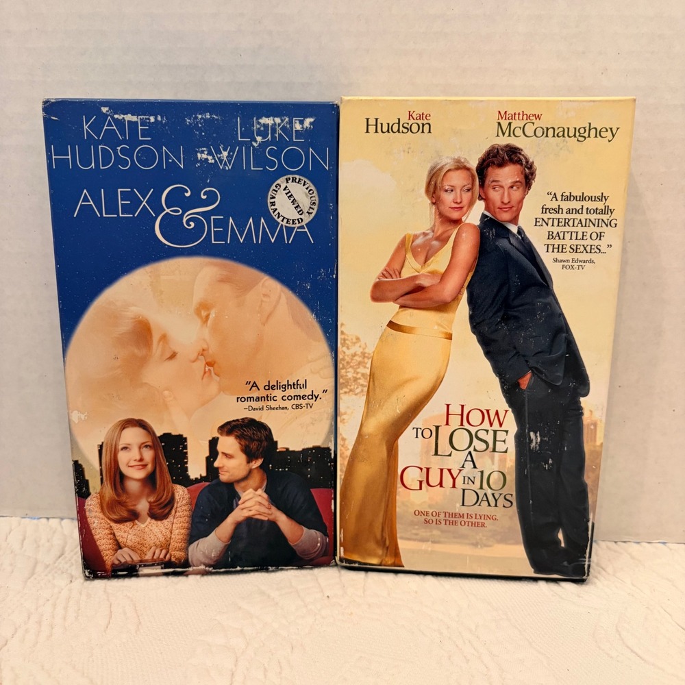 Kate Hudson VHS Bundle How to Lose a Guy in 10 Days Alex & Emma Rom-Com Movies